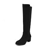 DREAM PAIRS Women's Knee High Stretchy Fashion Boots,Size 8.5,Black,JENNIFER-3