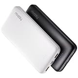 Miady 2-Pack 10000mAh Dual USB Portable Charger, Type-C Charging Power Bank, Slim Battery Pack for iPhone 17/16/15/14, Galaxy S24/22, Android etc