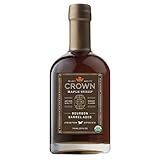 Crown Maple Bourbon Barrel Aged Organic Maple Syrup, 25 Fl Oz, Pancakes, Flavor Cocktails, Marinades and Sauces