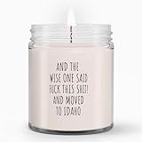 LaPomme Moving to Idaho Gift, Relocating to Idaho Gift, Idaho Candle, Co-Worker Relocation Present, Moving Away Gift, Funny Moving Gift Candle Vanilla 9oz