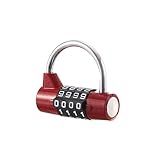 EASTDEER Gym Locker Lock 4 Digit Combination Lock for Locker for School Gym Lock for Sports, Toolbox, Case, Hasp Storage（20） (Shackle Red)