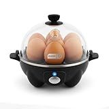 Dash Rapid Egg Cooker - Boiler, Poacher & Steamer - Includes Measuring & Recipe Guide - Dishwasher Safe - BPA Free - Holds 7 Eggs, Black