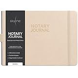 Skyline Notary Journal – Official Notary Public Record Book with Numbered Pages – Log Book for Notarial Acts & Records – Notary Supplies – 250 Entries, Hardcover, 10x7″ (Seashell)