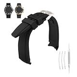 MMBAY Rubber 20MM Watch Bands Compatible Fit for Rolex GMT Submariner Ghost Daytona Yachtmaster Deployment Buckle Silicone Replacement Strap Wirstband for Men and Women Waterproof Bracelet Watch accessories (Black, 20MM)
