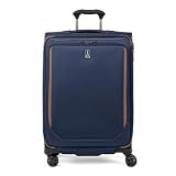 Travelpro Crew Classic Softside Checked Luggage, Blue, 25-Inch | Lightweight & Expandable With 8 Spinner Wheels, TSA Lock & Multiple Interior Pockets, for Men & Women