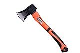 Edward Tools Wood Splitting Maul 17” - 3 lb. Axe and Sledge Combined - Forged Steel Head - Splits Wood Better Than Camp Axe or Hatchet - Kindling Splitter - Rubber Sheath