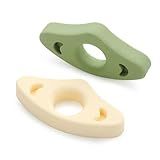 Book Page Holder, 2 Pack Breathable Silicone Thumb Page Holder for Reading, Ideal Book Reader Gifts and Reading Accessories (Small Size, Off White - Green)