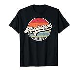 Retro Mississippi Home State MS Cool 70s Style Sunset T-Shirt
