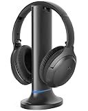 Avantree Opera Plus - Wireless Headphones for TV Watching with Clear Dialogue & Volume Boost for Seniors & Hard of Hearing, Use with Soundbar at Same Time, Charging Transmitter Base, Comfortable Fit