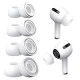 Vsagier 4 Pairs Replacement Ear Tips for AirPods Pro and AirPods Pro 2 with Noise Reduction Hole, Non-Slip Soft Silicone Ear Tips for AirPods Pro and Fit in The Charging Case(XS/S/M/L)