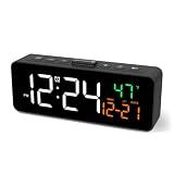 Netzu 3-in-1 Digital Clocks for Living Room, Small & Compact Alarm Clock