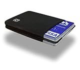 Modern Carry Elastic Minimal Card Holder, Minimalist Wallet for Men & Women, Credit Card & Business Card Holder, Slim Credit Card Wallet - Ultra Thin w/ 2 Card Slots (Black)