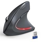 TECKNET Ergonomic Mouse, Wireless Bluetooth Vertical Mouse, 4800 DPI Optical Tracking, 6 Adjustable DPI, Quiet Clicks, 2.4GHz with USB A Receiver, 12 Months Battery, 6 Buttons, Wide Compatibility