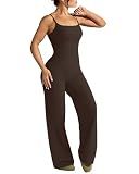 OMKAGI Workout Sets for Women Padded Tank Tops Matching Straight Leg Yoga Outfits(S,522-Dark Brown)