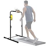 Leinuosen Large Handle Bar for Walking Treadmill Pad Only with Phone Holder and Cup Holder Adjustable Handrail Height from 50 to 67 Inch Comfortable Grip Stainless Steel Frame Overbold Stable