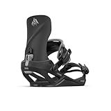 JONES Mercury Fase Snowboard Bindings – All-Mountain Freeride Performance with Responsive Control - Size M - Stealth Black