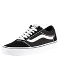 Vans Men's Ward Sneaker, Suede Canvas Black White, 10.5 M US