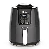 Ninja | Air Fryer | 4 QT Capacity | 4-in1 Roast, Crisp, Roast, Reheats, & Dehydrates | Dishwasher Safe Parts | Includes 20 Easy & Healthy Recipes | Compact | Grey | AF101