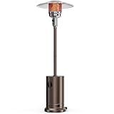 Sweetcrispy 48,000 BTU Propane Patio Heater with Wheels, Patio Heater Deck Porch for Outdoor Use in Camping, Backyards, and Commercial, Double Layer Stainless Steel Burner