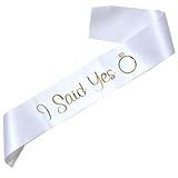 Jozlynn I Said Yes Gold Sash,Engagement Proposal Bachelorette Party Sash for Bridal Shower Wedding Party Favors Accessories Supplies Engagement Gifts for Bride to Be (1)