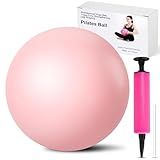 DxnuZro 9 Inch Pink Pilates Ball, Exercise Stability Yoga Ball Small Exercise Ball with Air Pump for Core Workout, Balance Training, Home Gym, Office, Physical Therapy