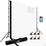 EMART 10x10 FT Heavy Duty Backdrop Stand Kit with 2pcs 10x15FT Backdrops