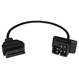 SWQS OBD1 to OBD2 Adapter for Chrysler 6pin to 16pin Diagnostic Scanner Converter Cable Compatible with Jeep/Dodge/Chrysler Vehicles, 6 Pin Connector Work with OBD2 Scanner/Code Reader