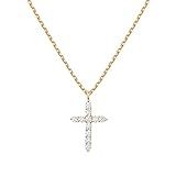 PAVOI 14K Gold Plated Cross Necklace for Women | Cross Pendant | Gold Necklaces for Women