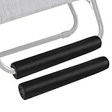 Wiojtry 2PCS Zero Gravity Chair Footrest Cushion, Black, Fabric, Metal Frame, Modern Style, Ergonomic, Adjustable, Standard Size, Perfect for Resting, Office