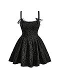 BEAUDRM Women's Plus Size Dresses Cocktail Spring Summer Wedding Guest Dress Jacquard Mini Short Sundresses Brunch Outfits Black 4X-Large Plus