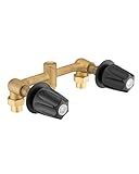 2 Handle Tub & Shower Rough-In Valve with Black Trim Kit,2-Hole Installation, 1/2-Inch Union Inlets, 1/2-Inch I.P. Outlets, Union Nuts Included