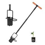 BARAYSTUS Bulb Planter Tool Long Handle, Tulip Bulb Planter Tool with Serrated Base & Double Pedal, Soft T Grip Sod Plugger, Heavy Duty Bulb Planter Tool for Digging Holes Sowing Plant Bulb