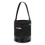 WISEPRO Canvas Mini Tool Bucket, 6 Inch Mini Tool Bag with Leather Reinforced,Organizers Bucket for Jobsite Carrying Nails,Bolts and Heavy Small Supplies