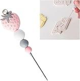 1pc Pink Professional Pastry Scriber Needle,Cookie Biscuit Scriber Needle Strawberry Sugarcraft Needle Sugar Stir Tool For Professional Pastries Bakeware