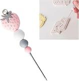 1pc Pink Professional Pastry Scriber Needle,Cookie Biscuit Scriber Needle Strawberry Sugarcraft Needle Sugar Stir Tool For Professional Pastries Bakeware