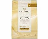 Callebaut Recipe No. W2 Finest Belgian White Chocolate With 28% Cacao, 22% Milk, 5.51 Pound