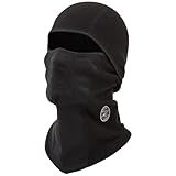 Klein Tools 60132 Balaclava, Warm Breathable Fleece Wind Proof Hinged Balaclava Face Mask, Black