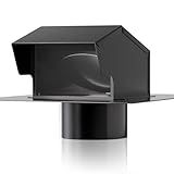 Roof Vent Cap - Hon&Guan Roof Vents 4 Inch Galvanized Steel Bathroom 4 Roof Exhaust Vent for Ventilation System-with Damper, Black
