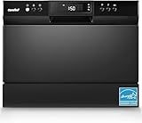 COMFEE’ Countertop Dishwasher, Energy Star Portable Dishwasher, 6 Place Settings & 8 Washing Programs, Speed, Baby-Care, ECO& Glass, Dish Washer for Dorm, RV& Apartment, Black