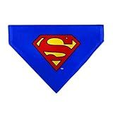 DC Comics Pet Bandana Superman Shield Logo Blue Red Yellow Slip On Collar Bandana Only