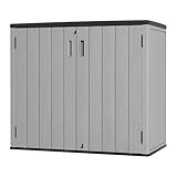 Mrosaa Large Outdoor Storage Box,Resin Sheds&Outdoor Storage Waterproof/Lockable,Outdoor Storage Cabinets for Balcony,Garage,Backyard (37Cu.ft-Pale Grey)