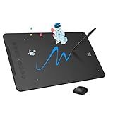 XPPen Updated Deco 01 V3 Drawing Tablet, 16384 Pressure Sensitivity, 8 Custom Shortcuts, 220 Report Rate for OSU Drawing Pad, Remote Teaching & Animation, Compatible with Android, Windows, macOS