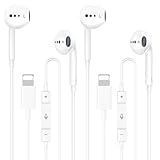 Wired Headphones for iPhone Earbuds with Lightning Connector,2 Packs Built-in Mic & Volume Control HiFi Stereo Nosie Reduction Earphones Compatible with iPhone 14/13/12/11/XR/XS/X/8/7 Support All iOS