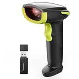 Inateck Barcode Scanner Bluetooth, 1D Handheld Scanner Wireless, Handheld Scanner with APP and SDK, 1 Charge 3 Months, BCST-21 Green