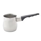 Fino Stainless Steel Turkish Coffee Pot - Professional 18/8 Warmer for Stovetop Coffee, Milk, Tea, Hot Chocolate - Delicious Daily Beverages - 12-Ounce