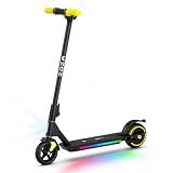 ZDZA ZK01 Electric Scooter for Kids Ages 6–12, Foldable & Lightweight, Adjustable Speed (5/8/10 MPH), LED Display, Kids' Electric Scooter with Headlights & Ambient Lighting
