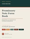 Promissory Note Form Book: 80 Single-Sided Loan Agreement Forms for Personal and Business Use