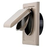 NO-PEST VENT, Exclusive Dual Door Dryer Vent Cover Outdoor 4 inch with Collar, Made in USA w Highest UV Resistant Plastic in any Outdoor Vent Cover (Wood Stock Brown, 4" Plastic WIth Collar)