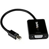 StarTech.com Mini DisplayPort to VGA Adapter - Active Mini DP to VGA Converter - 1080p Video - mDP or Thunderbolt 1/2 Mac/PC to VGA Monitor/Projector/Display - mDP 1.2 to VGA Dongle - Black (MDP2VGA2)
