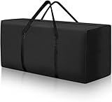 177 Gallon Outdoor Cushion Storage Bag 68 inch Extra Large Patio Furniture Cushion Storage Bag Waterproof Garden Cushion Storage Covers with Zipper and Handles Black (1 Pack, 68"L x 30"W x 20"H)